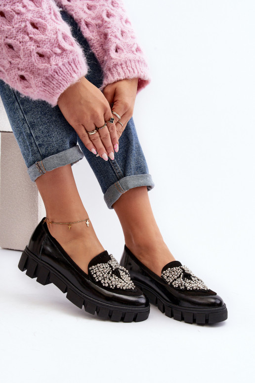 Polished Women's Moccasins Laura Messi 2785 Black Polished Women's Moccasins Laura Messi 2785 Black