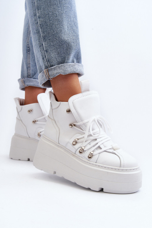 Zazoo 3416 Leather Women's Sports Shoes White