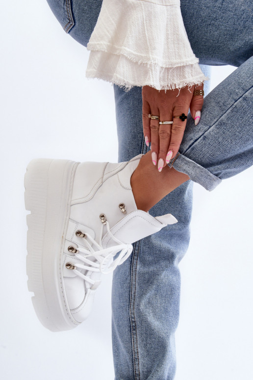 Zazoo 3416 Leather Women's Sports Shoes White