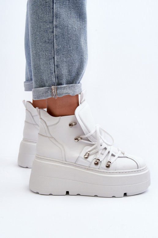 Zazoo 3416 Leather Women's Sports Shoes White