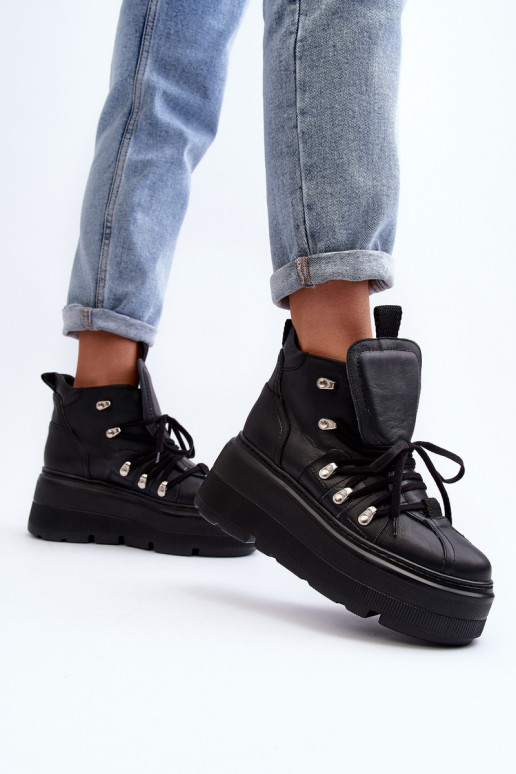 Zazoo 3416 Leather Women's Sports Shoes Black Zazoo 3416 Leather Women's Sports Shoes Black