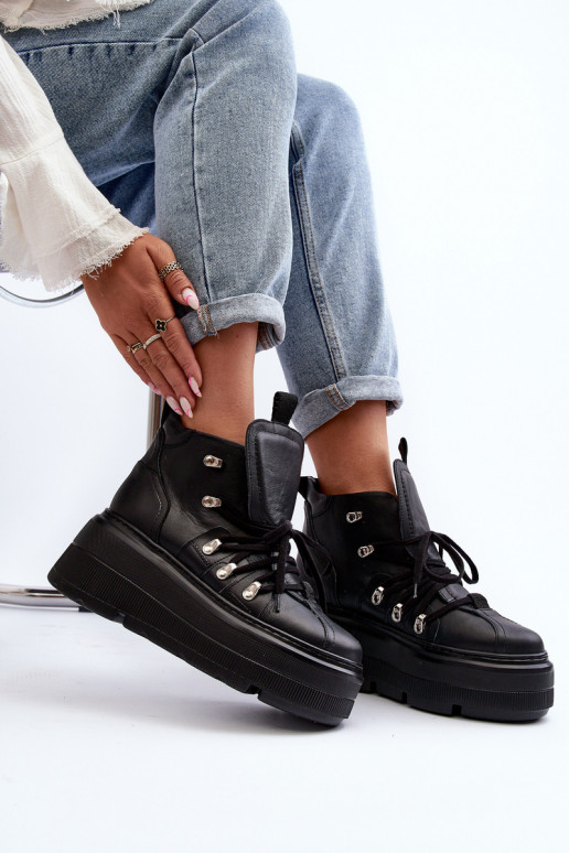 Zazoo 3416 Leather Women's Sports Shoes Black Zazoo 3416 Leather Women's Sports Shoes Black