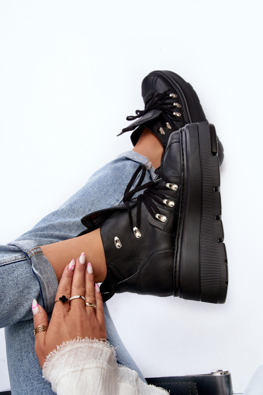 Zazoo 3416 Leather Women's Sports Shoes Black Zazoo 3416 Leather Women's Sports Shoes Black