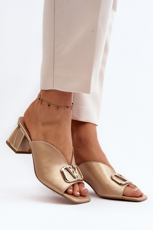 Elegant Women's High Heel Sandals Laura Messi 2771 Gold Elegant Women's High Heel Sandals Laura Messi 2771 Gold