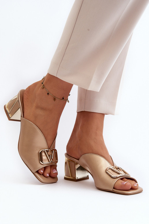 Elegant Women's High Heel Sandals Laura Messi 2771 Gold Elegant Women's High Heel Sandals Laura Messi 2771 Gold