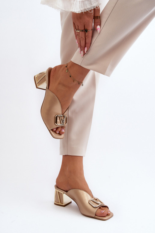 Elegant Women's High Heel Sandals Laura Messi 2771 Gold Elegant Women's High Heel Sandals Laura Messi 2771 Gold