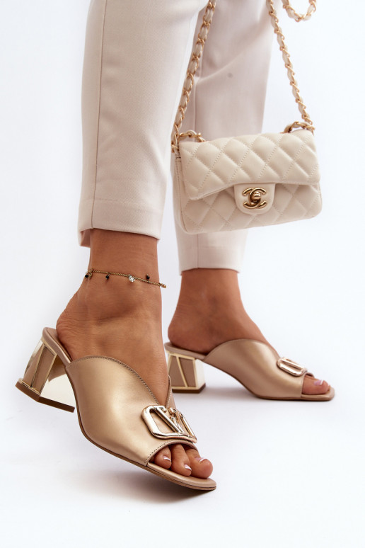 Elegant Women's High Heel Sandals Laura Messi 2771 Gold Elegant Women's High Heel Sandals Laura Messi 2771 Gold