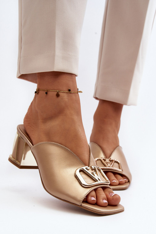 Elegant Women's High Heel Sandals Laura Messi 2771 Gold Elegant Women's High Heel Sandals Laura Messi 2771 Gold