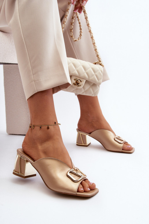 Elegant Women's High Heel Sandals Laura Messi 2771 Gold Elegant Women's High Heel Sandals Laura Messi 2771 Gold