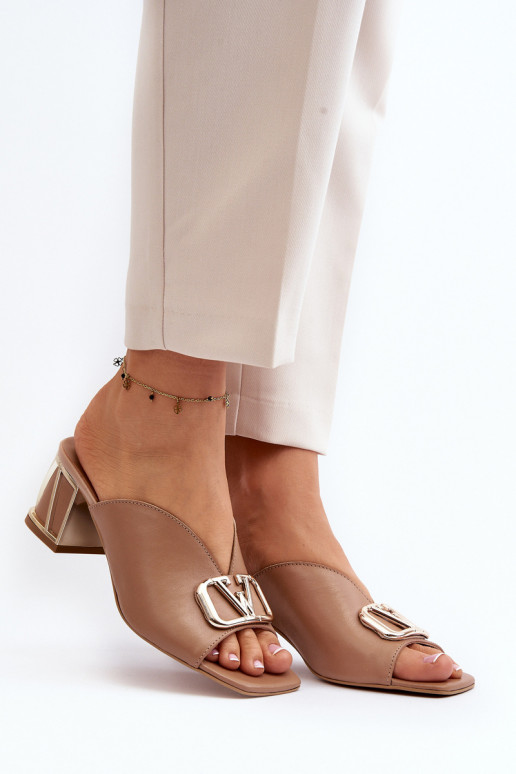 Elegant Women's Heeled Sandals Laura Messi 2771 Beige