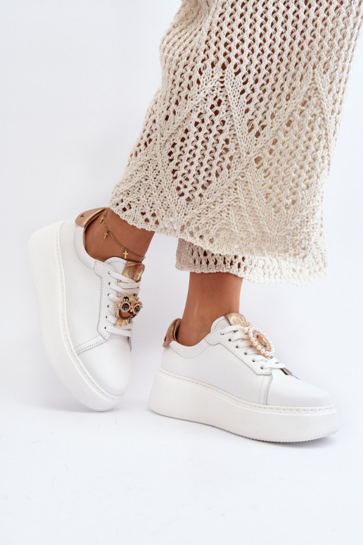 Women's Leather Sneakers CheBello 4411 White