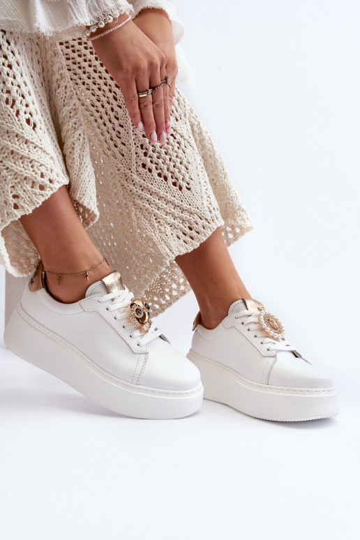 Women's Leather Sneakers CheBello 4411 White