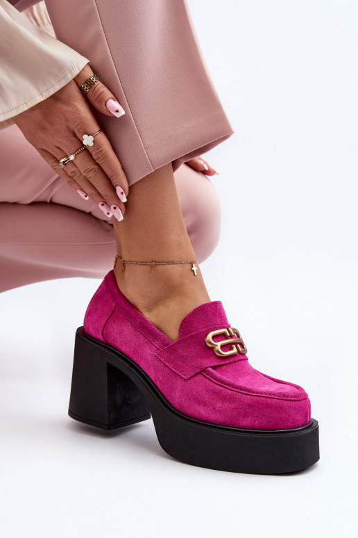 Zazoo 20170 Półbuty Zamszowe Damskie Na Słupku Fuksja Zazoo 20170 Półbuty Zamszowe Damskie Na Słupku Fuksja