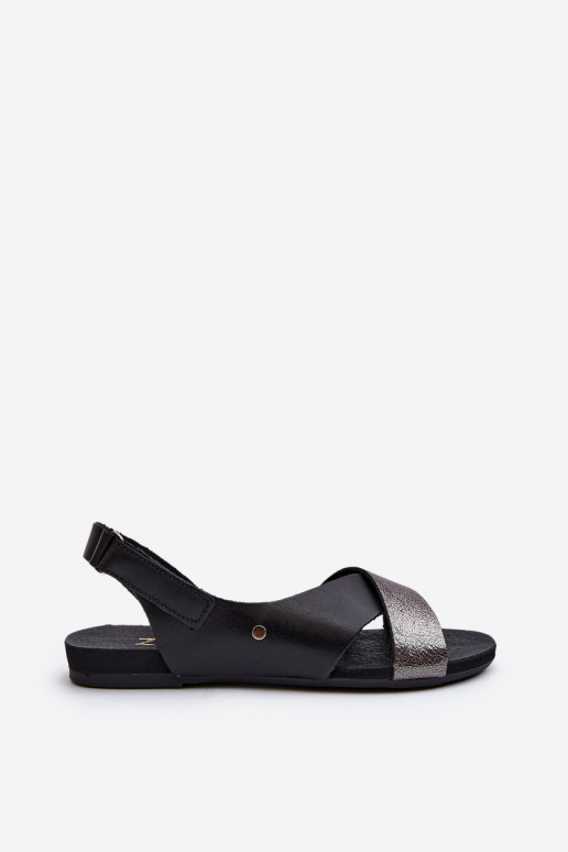 Zazoo 40141 Leather Sandals with Velcro Black Zazoo 40141 Leather Sandals with Velcro Black