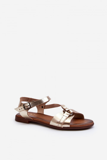 Zazoo 40182 Women's Leather Sandals Gold 2