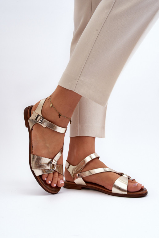 Zazoo 40182 Women's Leather Sandals Gold Zazoo 40182 Women's Leather Sandals Gold