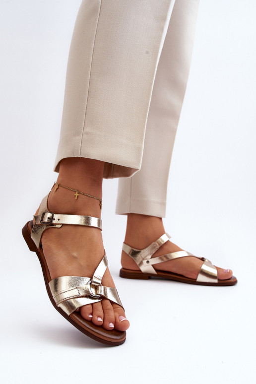 Zazoo 40182 Women's Leather Sandals Gold Zazoo 40182 Women's Leather Sandals Gold