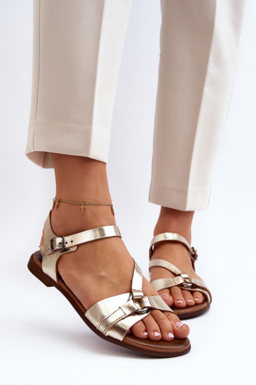 Zazoo 40182 Women's Leather Sandals Gold Zazoo 40182 Women's Leather Sandals Gold