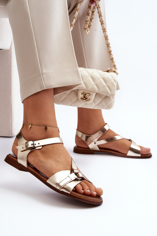 Zazoo 40182 Women's Leather Sandals Gold Zazoo 40182 Women's Leather Sandals Gold