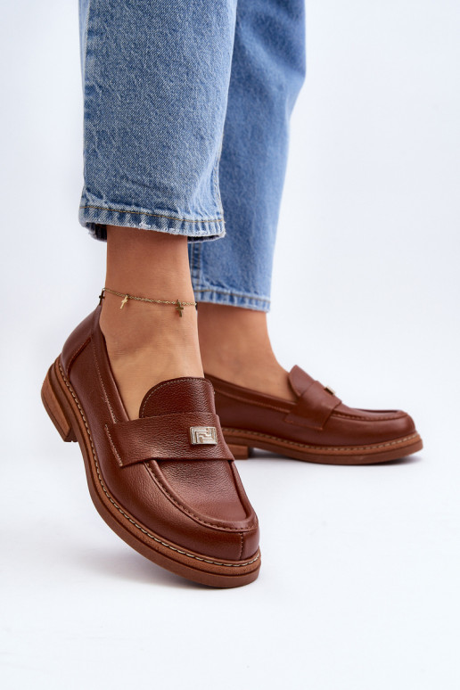 Women's Loafers On The Platform Laura Messi 2392 Dark Gold Women's Loafers On The Platform Laura Messi 2392 Dark Gold