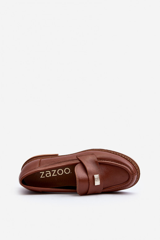 Women's Loafers On The Platform Laura Messi 2392 Dark Gold Women's Loafers On The Platform Laura Messi 2392 Dark Gold