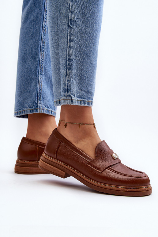 Women's Loafers On The Platform Laura Messi 2392 Dark Gold Women's Loafers On The Platform Laura Messi 2392 Dark Gold