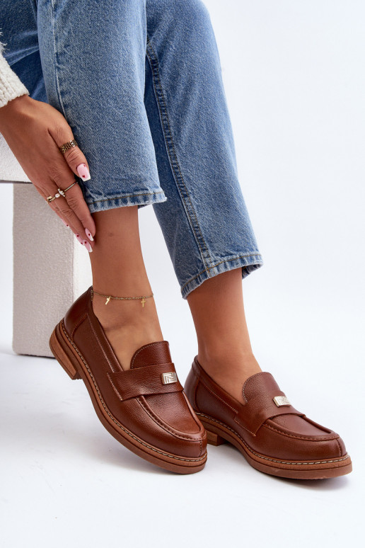 Women's Loafers On The Platform Laura Messi 2392 Dark Gold Women's Loafers On The Platform Laura Messi 2392 Dark Gold