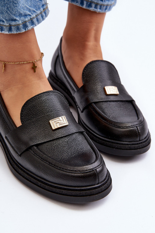 Zazoo 20165 Women's Black Leather Moccasins Zazoo 20165 Women's Black Leather Moccasins