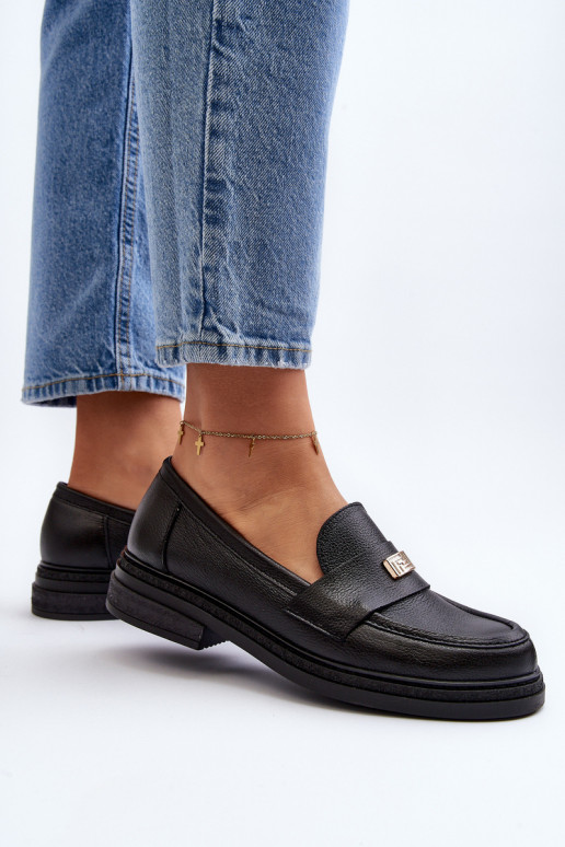 Zazoo 20165 Women's Black Leather Moccasins Zazoo 20165 Women's Black Leather Moccasins