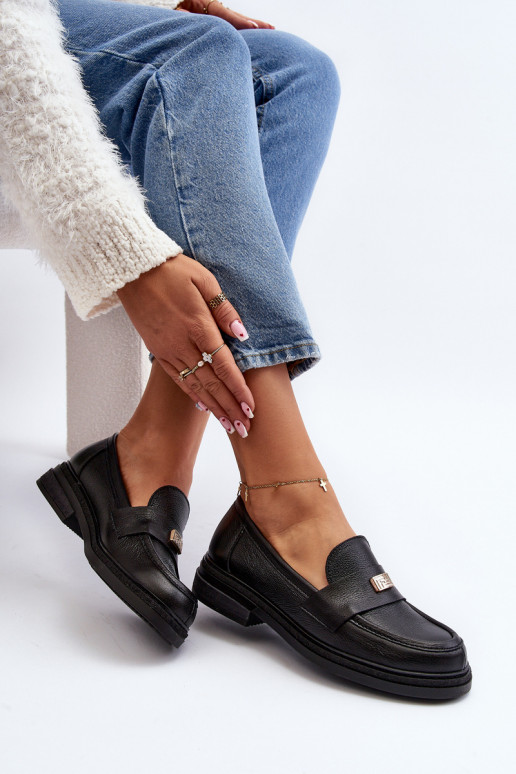 Zazoo 20165 Women's Black Leather Moccasins Zazoo 20165 Women's Black Leather Moccasins