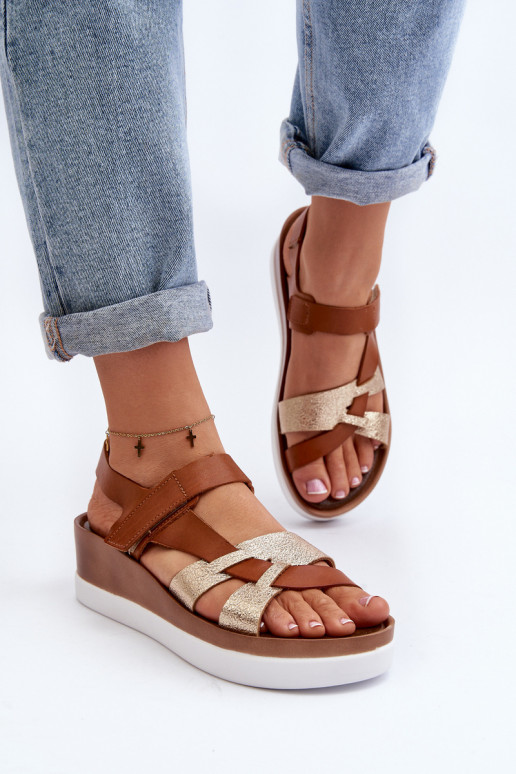 Zazoo 40397 Women's Leather Platform Sandals Brown Zazoo 40397 Women's Leather Platform Sandals Brown