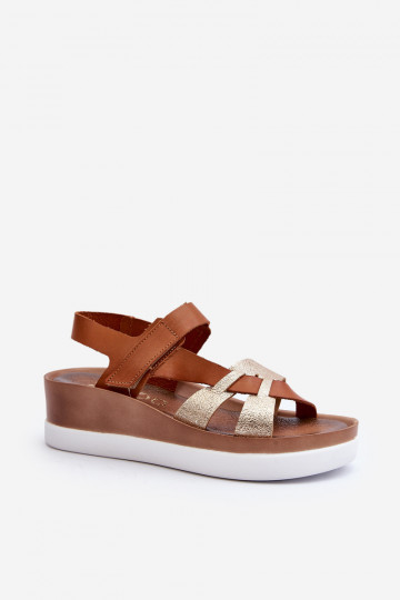 Zazoo 40397 Women's Leather Platform Sandals Brown 2