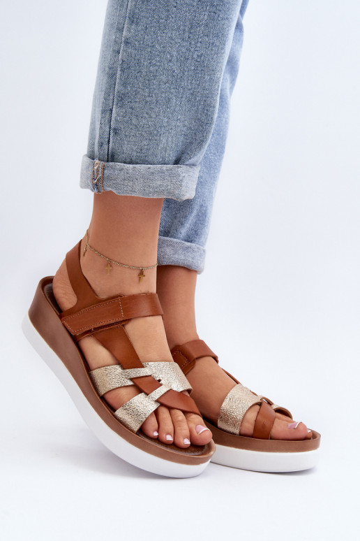 Zazoo 40397 Women's Leather Platform Sandals Brown Zazoo 40397 Women's Leather Platform Sandals Brown