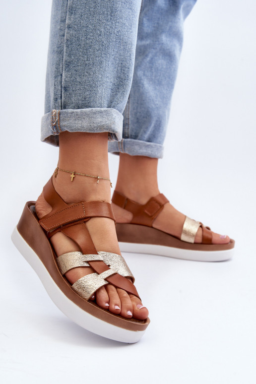 Zazoo 40397 Women's Leather Platform Sandals Brown Zazoo 40397 Women's Leather Platform Sandals Brown