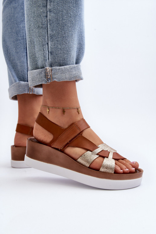 Zazoo 40397 Women's Leather Platform Sandals Brown Zazoo 40397 Women's Leather Platform Sandals Brown