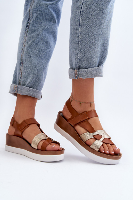 Zazoo 40397 Women's Leather Platform Sandals Brown Zazoo 40397 Women's Leather Platform Sandals Brown