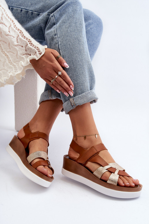 Zazoo 40397 Women's Leather Platform Sandals Brown Zazoo 40397 Women's Leather Platform Sandals Brown