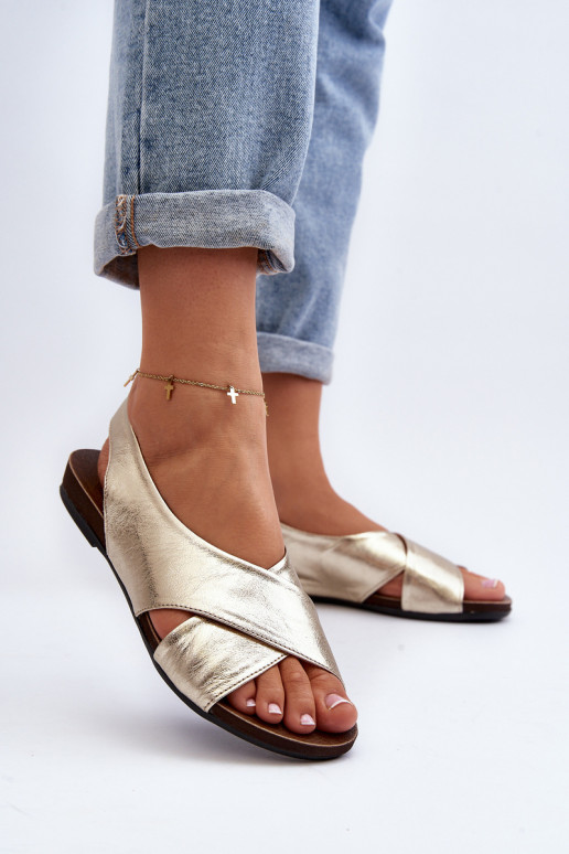 Zazoo 40407 Women's Leather Sandals Gold Zazoo 40407 Women's Leather Sandals Gold