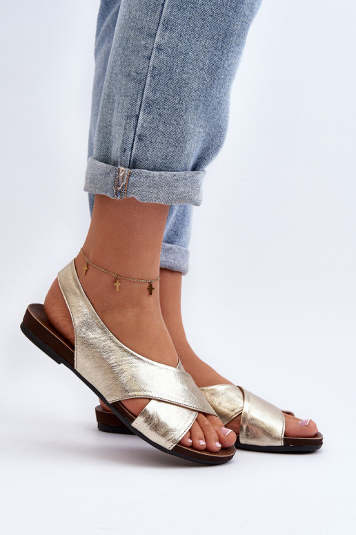 Zazoo 40407 Women's Leather Sandals Gold Zazoo 40407 Women's Leather Sandals Gold