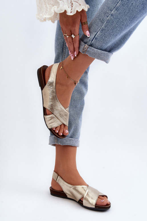 Zazoo 40407 Women's Leather Sandals Gold Zazoo 40407 Women's Leather Sandals Gold
