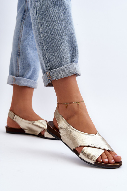 Zazoo 40407 Women's Leather Sandals Gold Zazoo 40407 Women's Leather Sandals Gold
