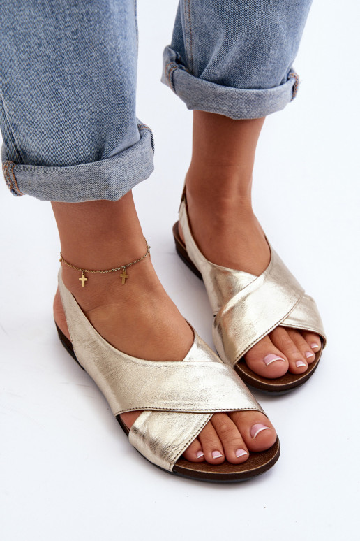 Zazoo 40407 Women's Leather Sandals Gold Zazoo 40407 Women's Leather Sandals Gold
