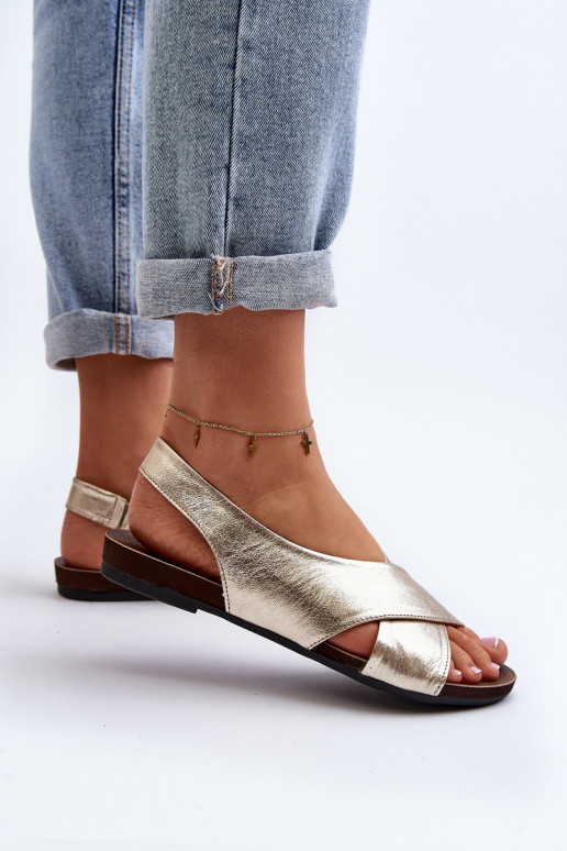 Zazoo 40407 Women's Leather Sandals Gold Zazoo 40407 Women's Leather Sandals Gold