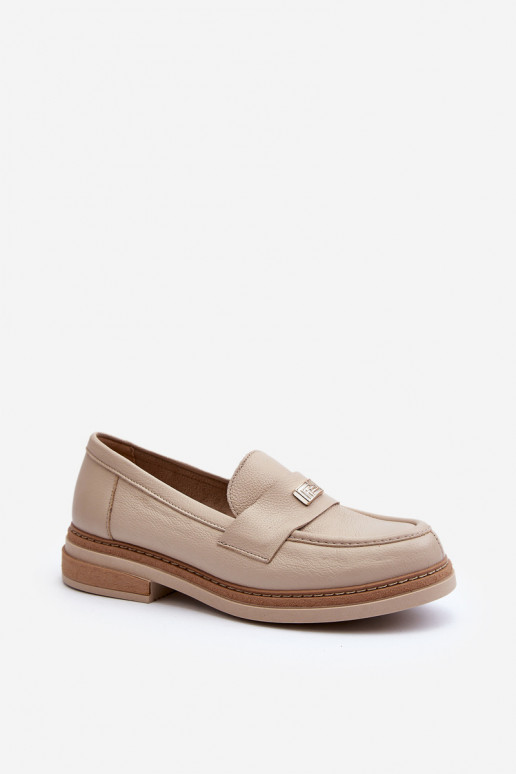 Zazoo 20165 Women's Leather Moccasins Beige Zazoo 20165 Women's Leather Moccasins Beige