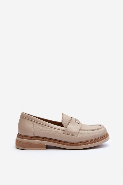 Zazoo 20165 Women's Leather Moccasins Beige Zazoo 20165 Women's Leather Moccasins Beige