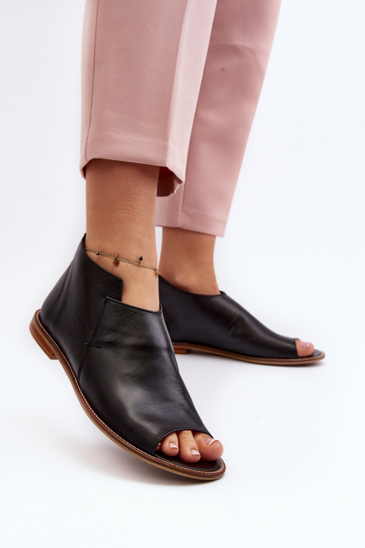 Women's Leather Sandals Laura Messi 2443 Black Women's Leather Sandals Laura Messi 2443 Black