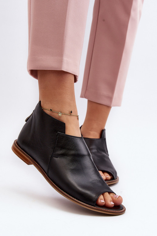 Women's Leather Sandals Laura Messi 2443 Black Women's Leather Sandals Laura Messi 2443 Black