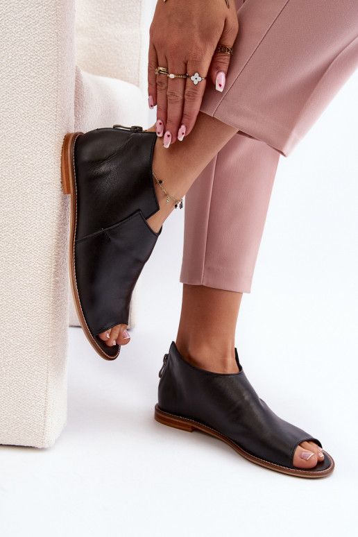 Women's Leather Sandals Laura Messi 2443 Black Women's Leather Sandals Laura Messi 2443 Black