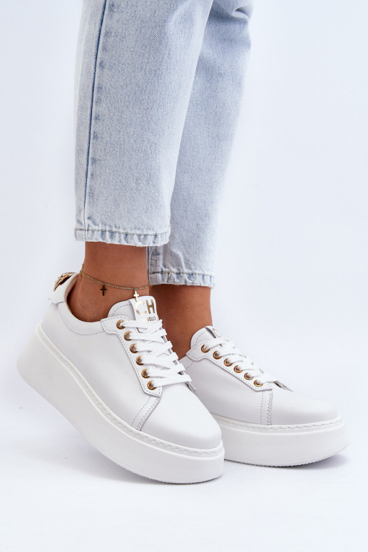 Women's Leather Platform Sneakers CheBello 4367 White