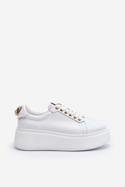 Women's Leather Platform Sneakers CheBello 4367 White
